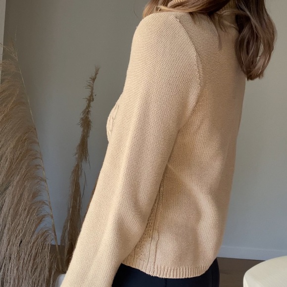Tan knitted women’s turtleneck Sweater Liz Claiborne - Picture 4 of 6